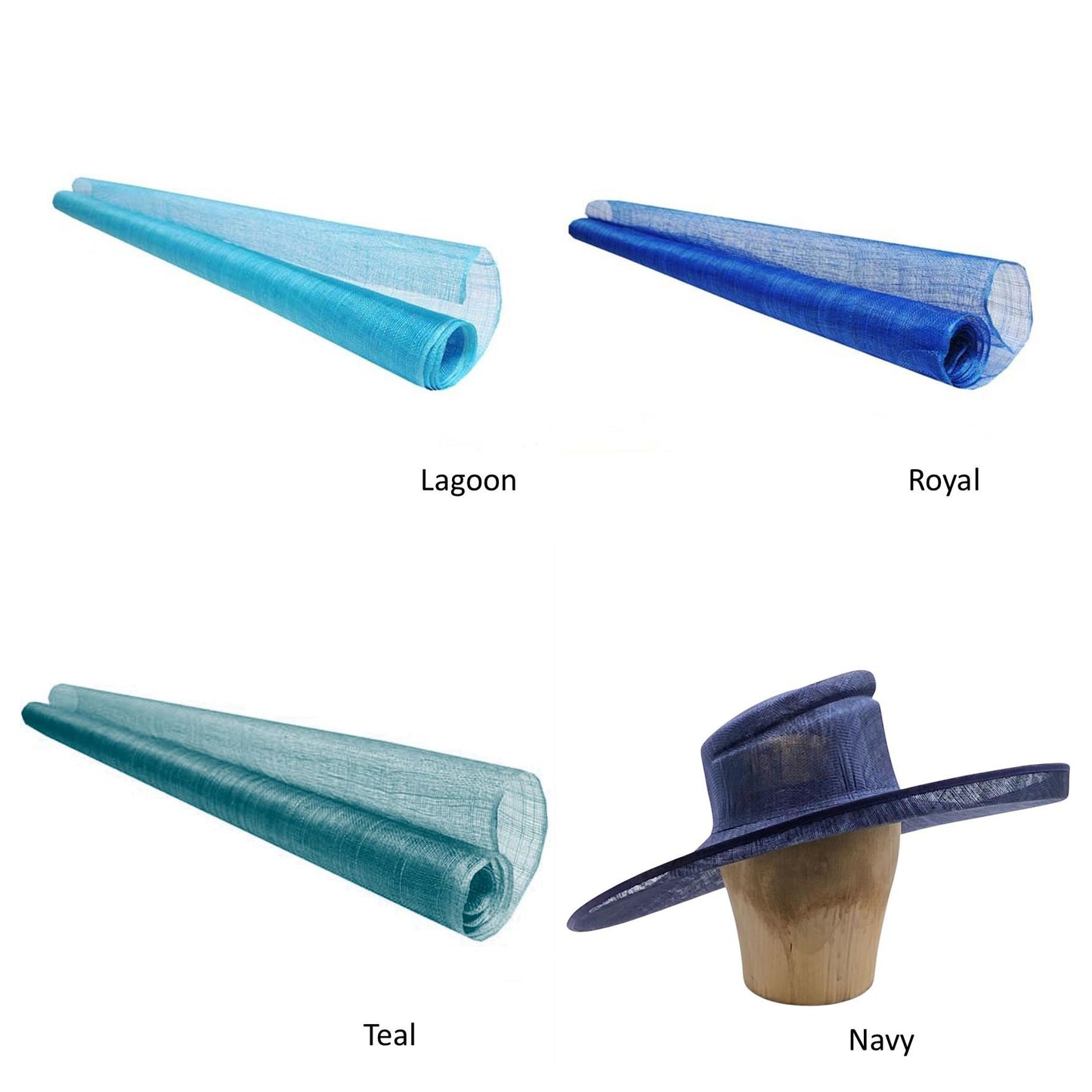 UK Made to Order Huge Sinamay Sharp Up brim Slant Indented Slope Crown 46cm - HA087