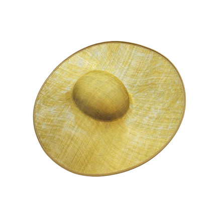 UK Made to Order Huge Sinamay Side Sweep Extended Brim Round Crown 45x50cm - HA089