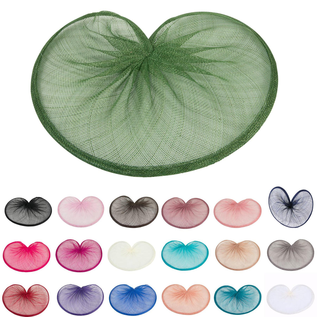 Sinamay Gathered Fascinator Base 20x28cm - HA057