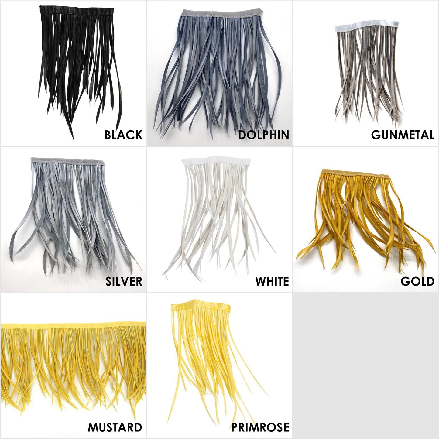 Full Biot Fringe 14cm Feather Length x 10cm - FR013