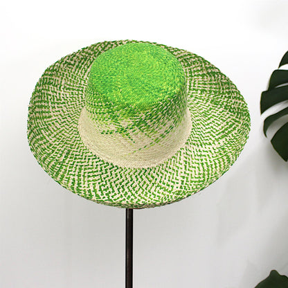 Two Tone raffia Capeline 15x11x14cm HF067