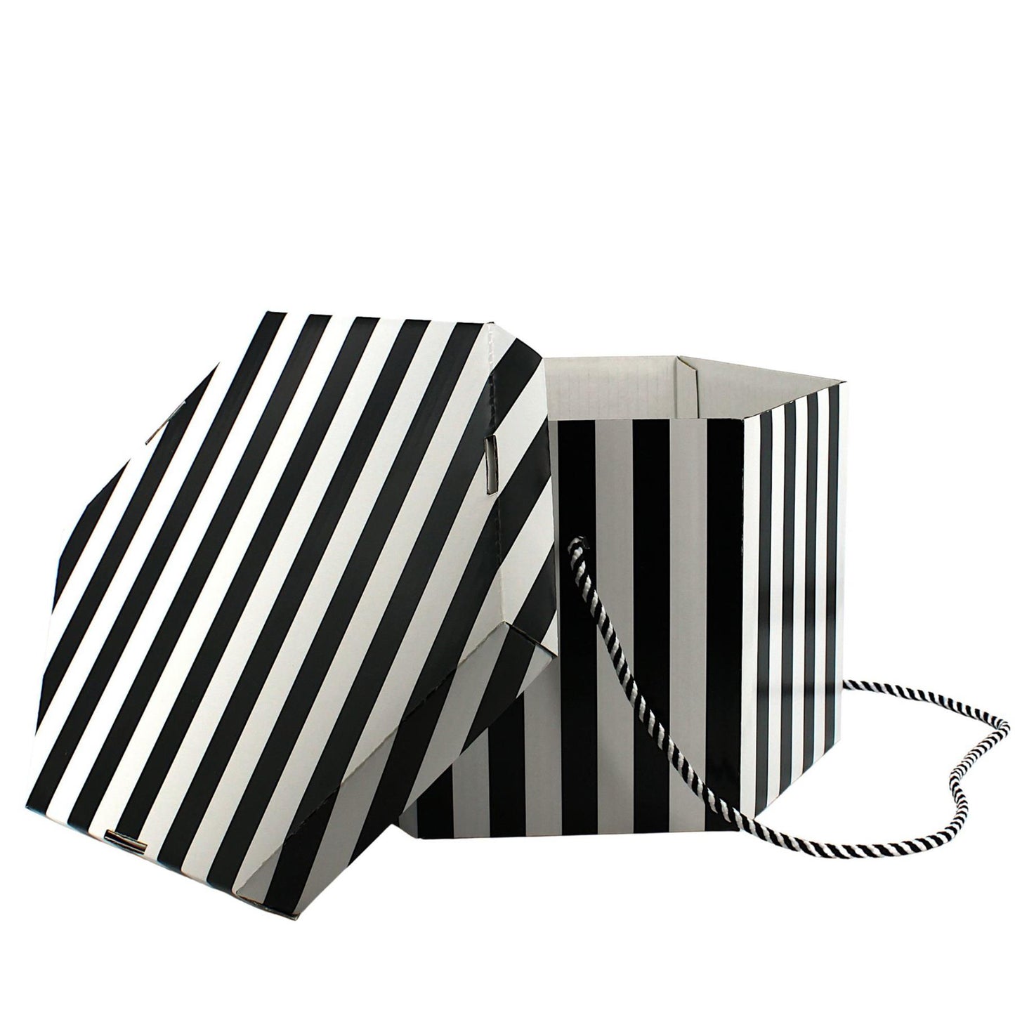 Candy Stripe Hexagonal Hat Box - Fits 27cm Hats - HA030