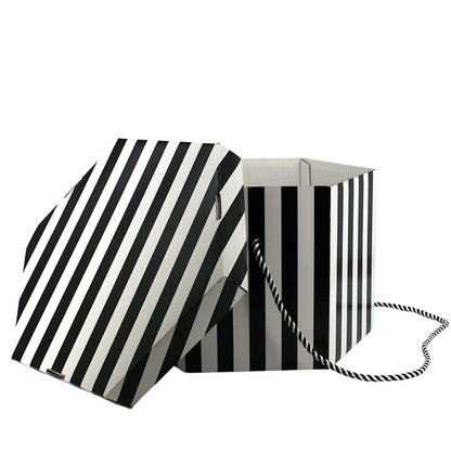 Candy Stripe Hexagonal Hat Box - Fits 27cm Hats - HA030