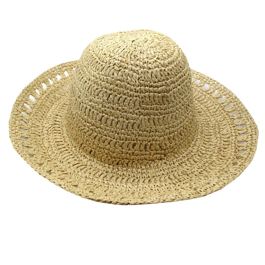 Beige Small Paper Crochet Hat HF051