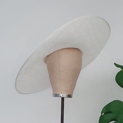 UK Made to Order Huge Sinamay Side Sweep Round Crown 46cm - HA084