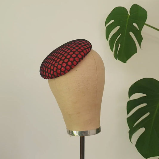 Sinamay Honeycomb Pillbox 16cm HA003
